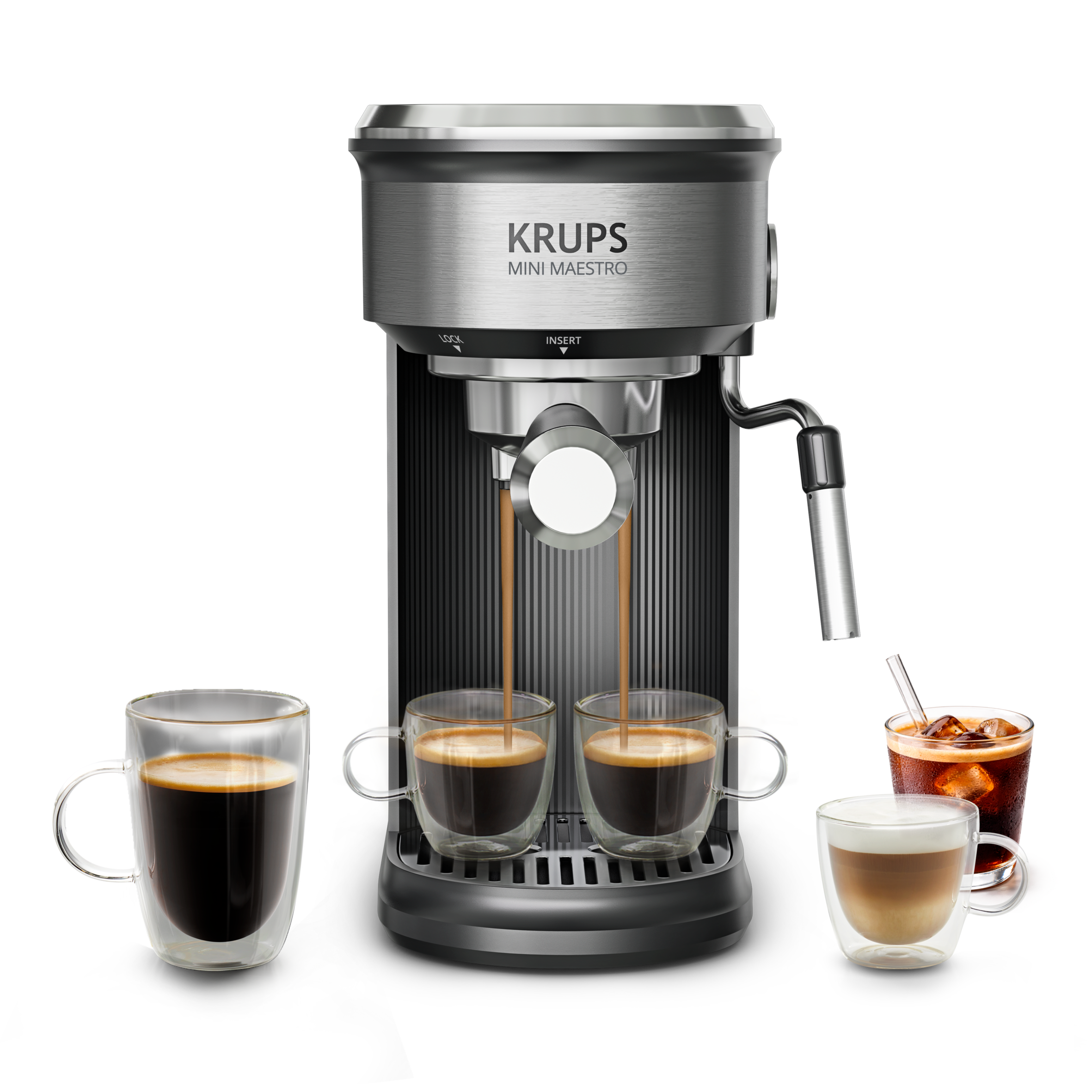 Mini Maestro Espressomaschine, 20 Bar, für heiße und kalte Kaffee-Kreationen