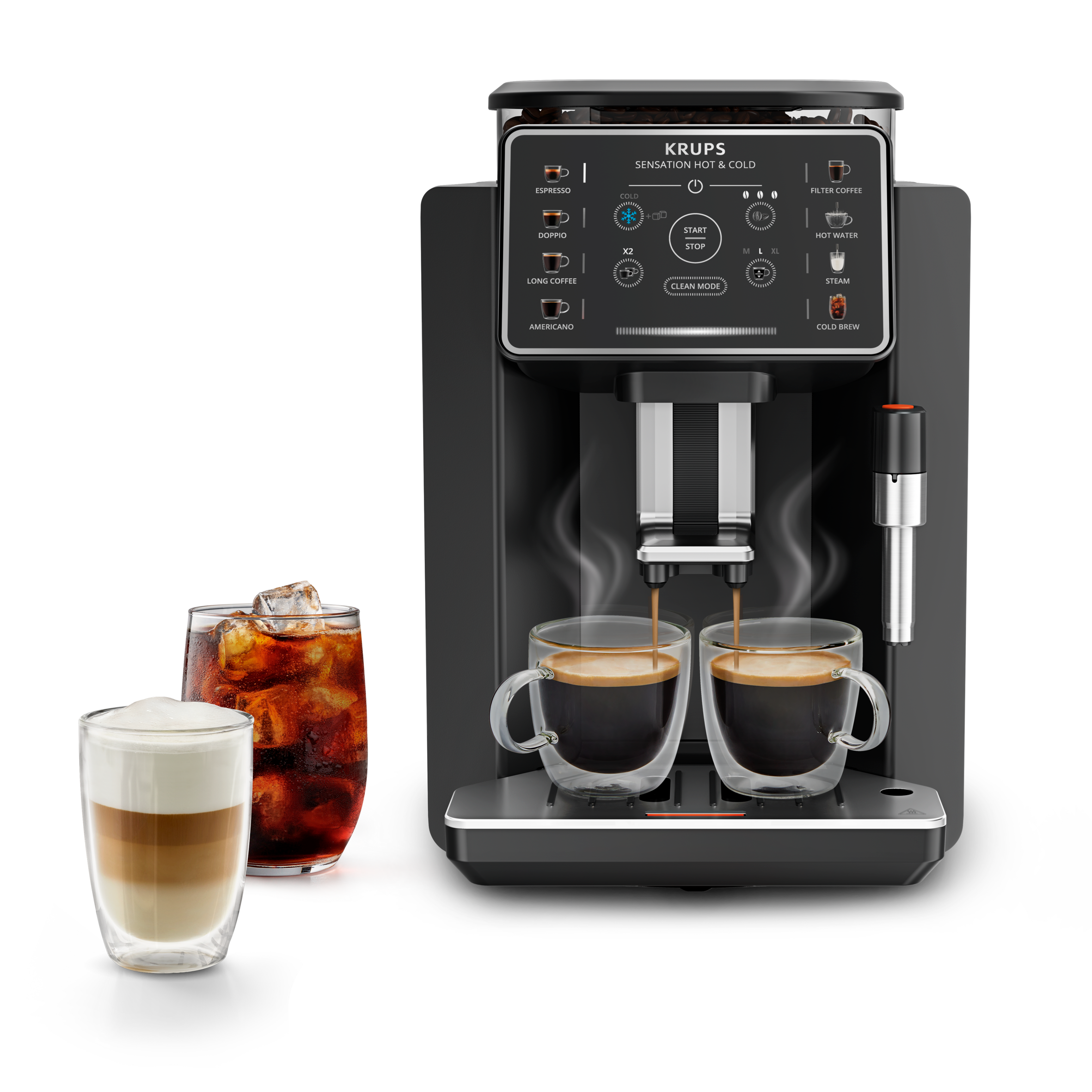 Sensation Hot & Cold, Kaffeevollautomat, 12 Rezepte, Cold Brew