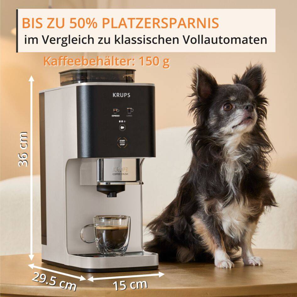 Coffee Crush, Espresso-Kaffeevollautomat, kompaktes Design