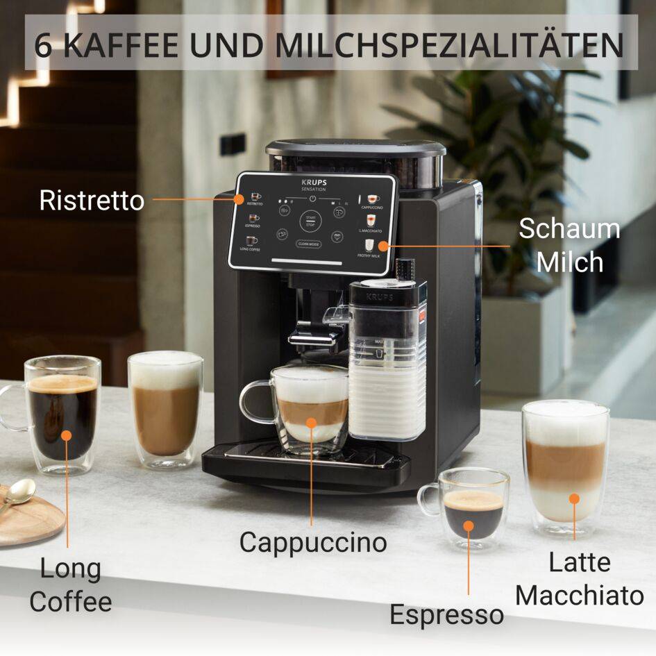 Sensation Milk M50, Kaffeevollautomat, 6 Kaffee- und Latte-Spezialitäten