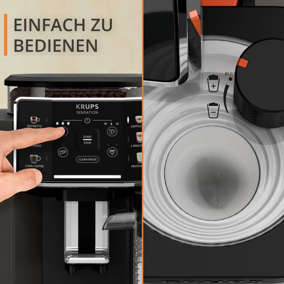 Sensation Milk, Kaffeevollautomat, 6 Kaffee- und Milchgetränke, Milk Maestro Technologie, Silber