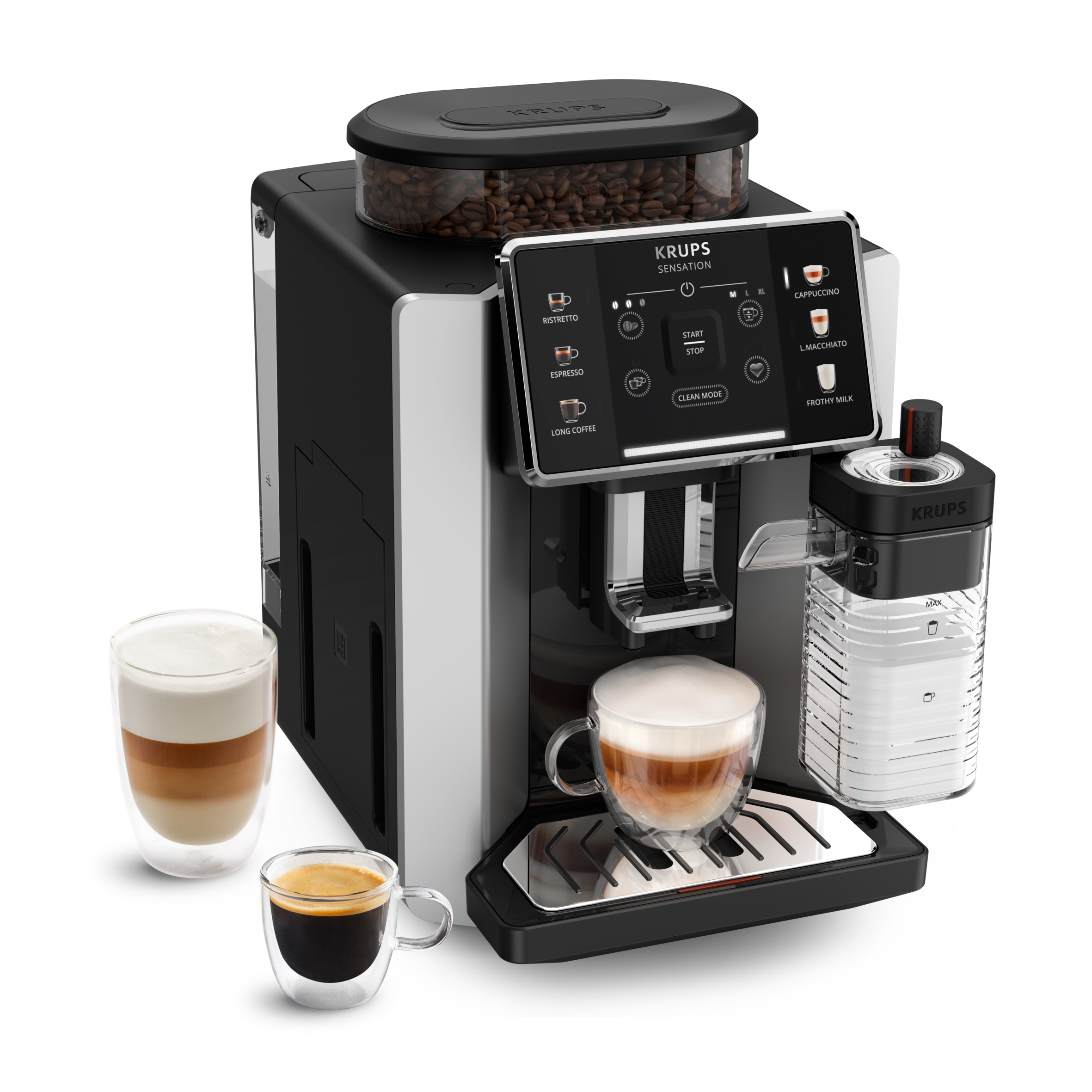 Sensation Milk, Kaffeevollautomat, 6 Kaffee- und Milchgetränke, Milk Maestro Technologie, Silber