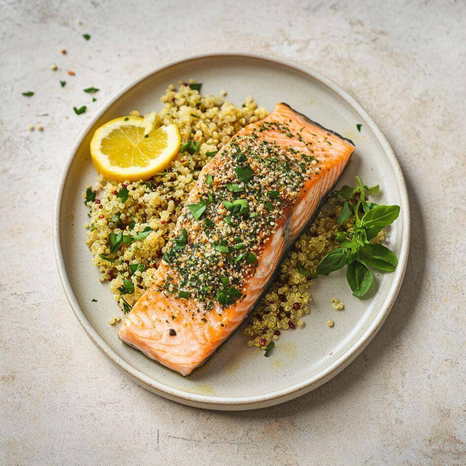 Lachs in Kräuterkruste mit Quinoa - Rezepte Cookeo Infinity 17in1 | Krups