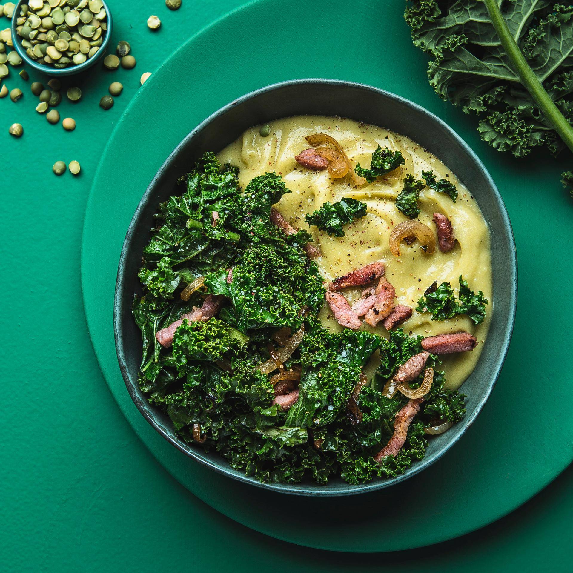 Erbsenpüree gedünstetem Kohl - Rezepte Cookeo | Krups