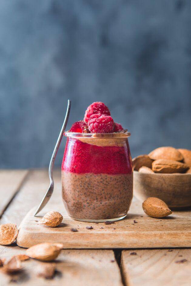 Pudding aus Schokolade, Chia und Himbeeren - Rezepte Perfectmix + | Krups