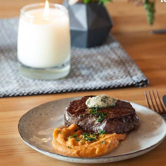 Sous-Vide-Steak mit Süßkartoffelpüree und Kräuterbutter - Rezepte Prep & Cook | Krups