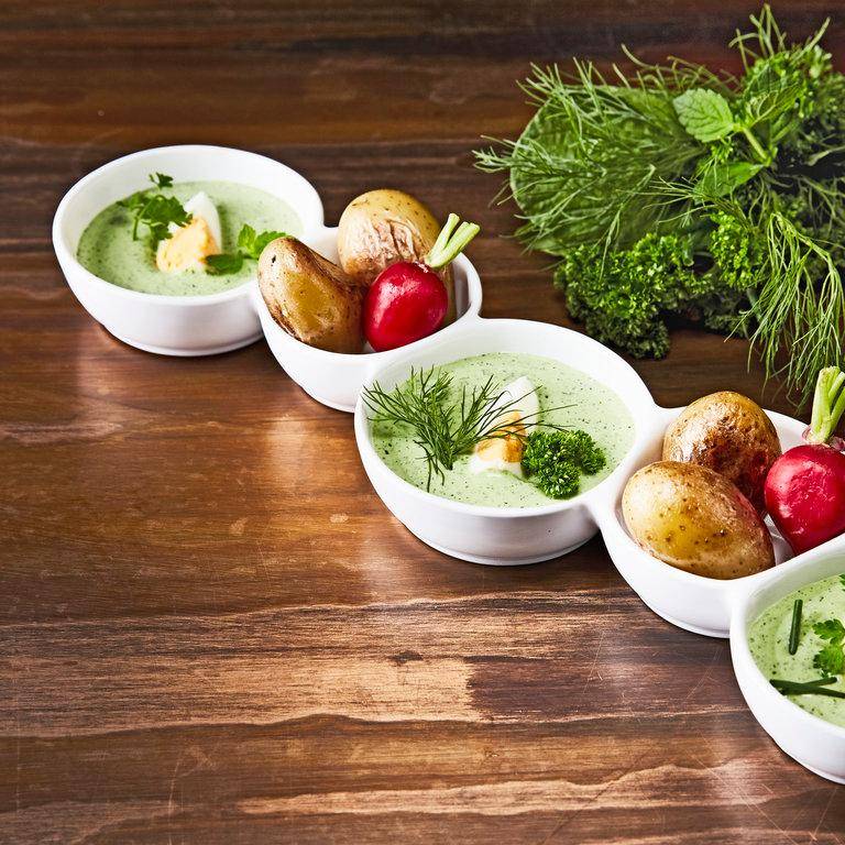 Grüne Sauce mit Ei und knusprigen Drillingen - Rezepte Prep & Cook | Krups