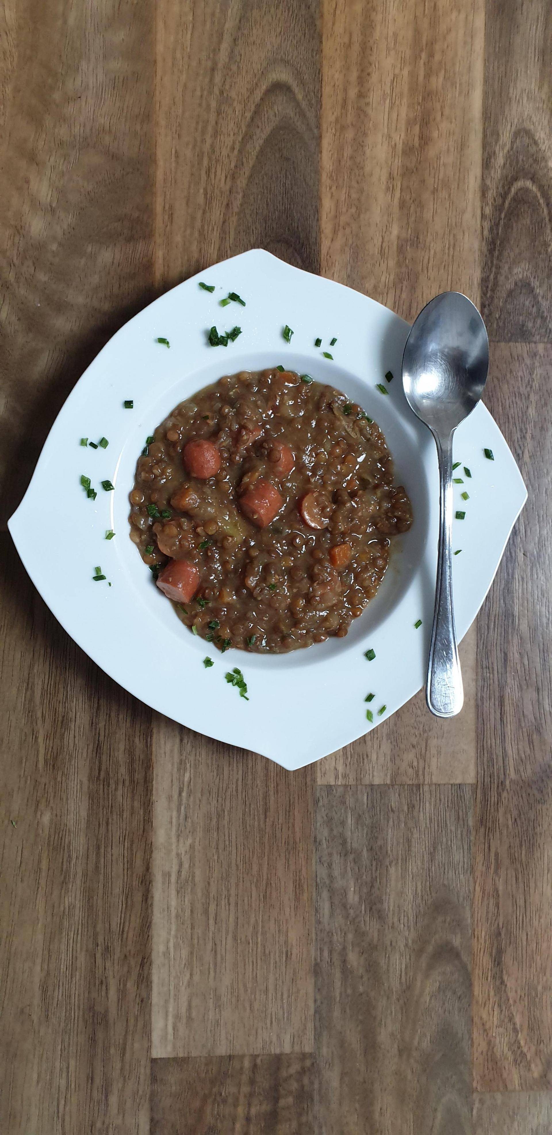 Linseneintopf mit Würstchen - Rezepte Cookeo | Krups