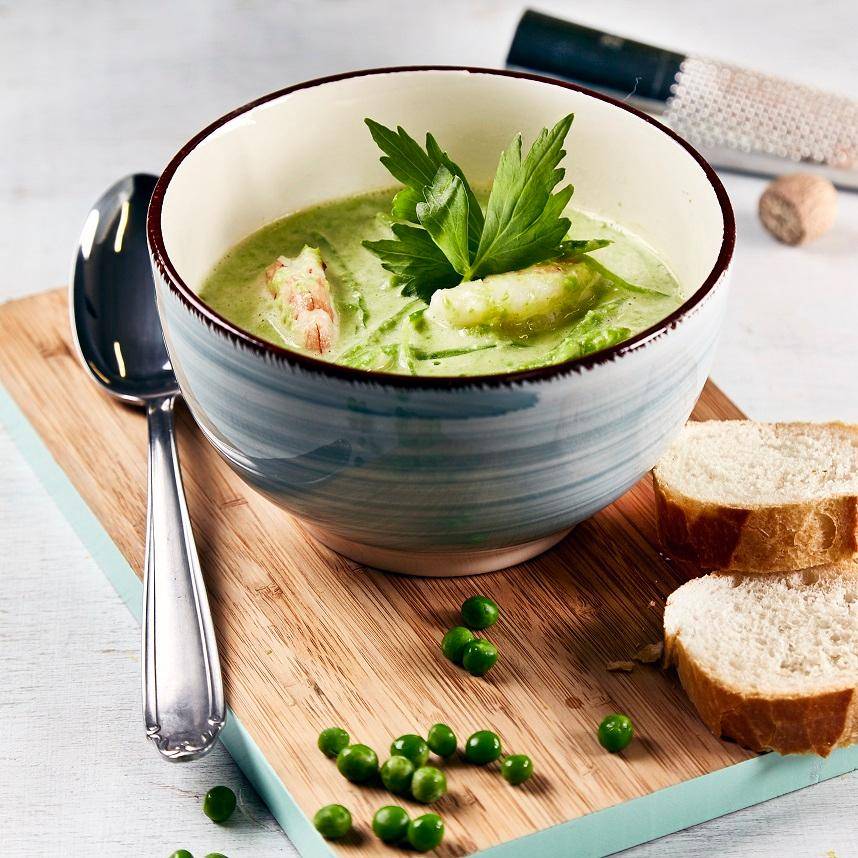 Grünes Erbsensüppchen mit Garnelen - Rezepte Prep & Cook | Krups