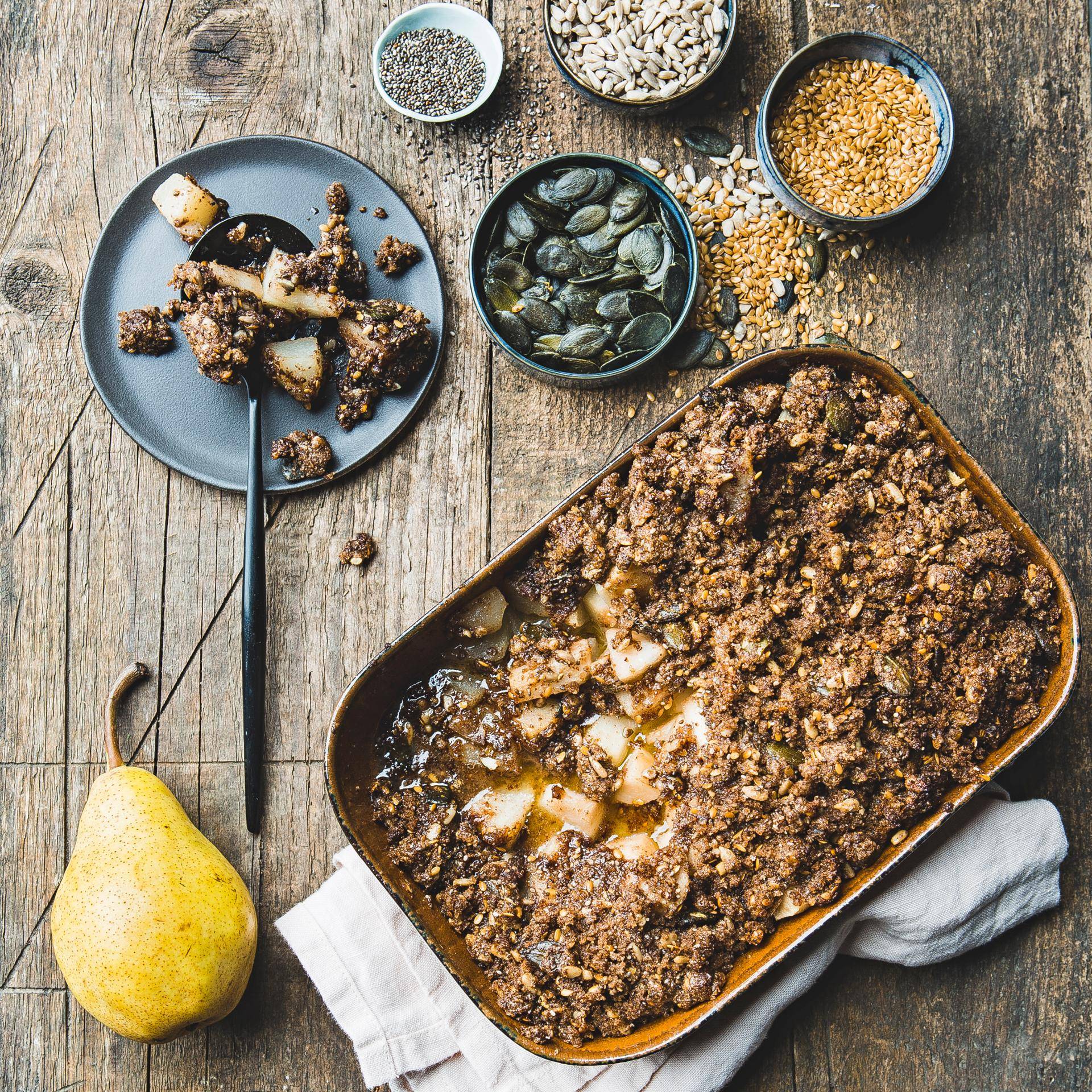 Birnencrumble mit Körnern - Rezepte Prep & Cook | Krups