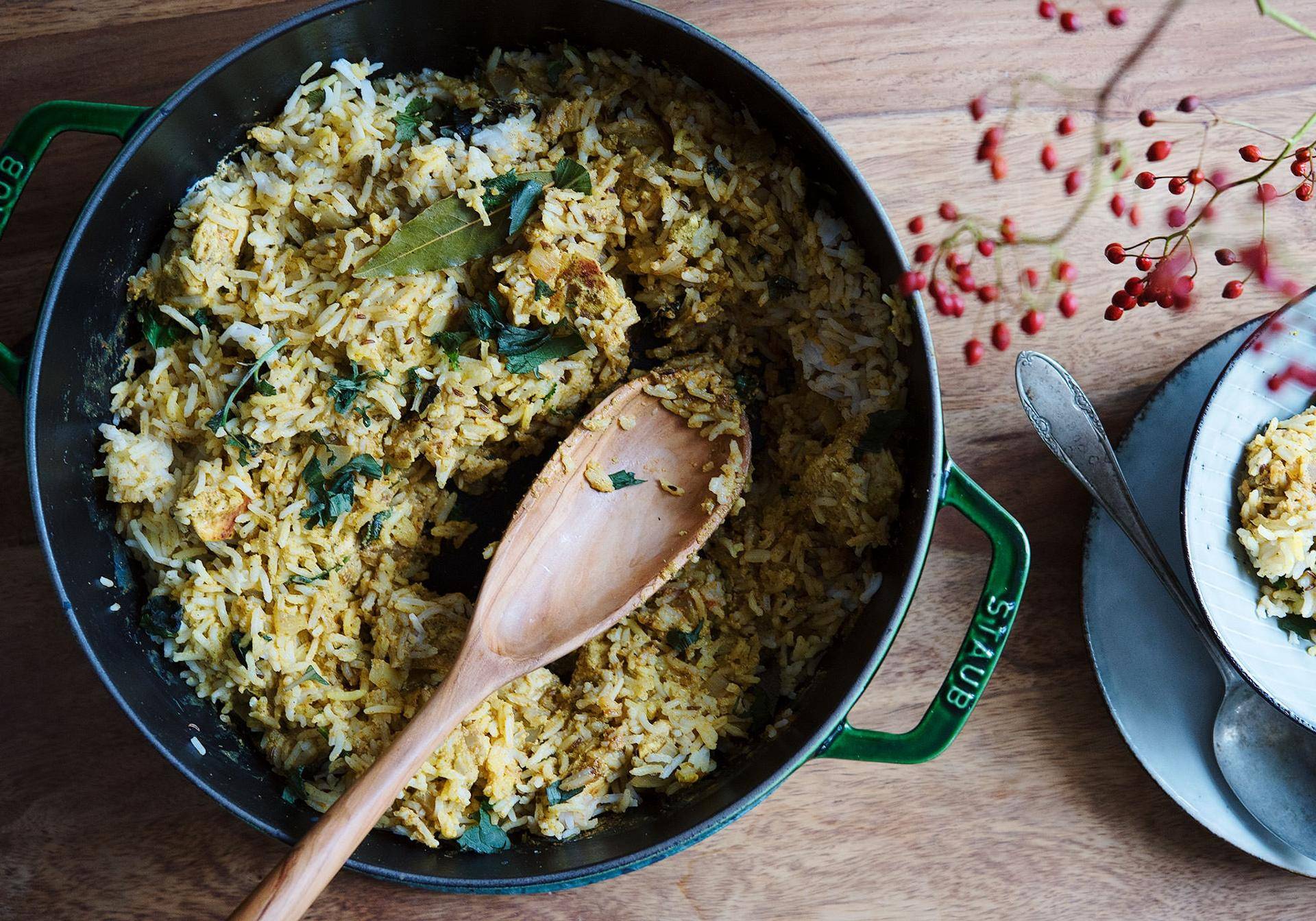 Hähnchen-Curry mit aromatischem Reis und Safranmilch - Rezepte undefined | Krups