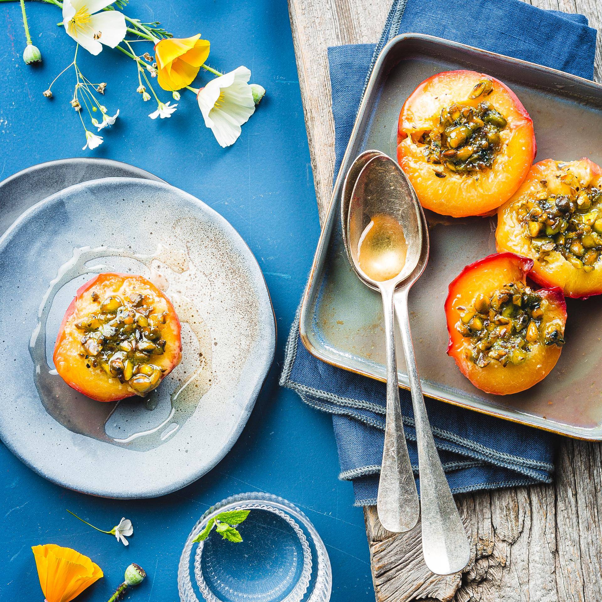 Pfirsiche mit Pistazien - Rezepte undefined | Krups