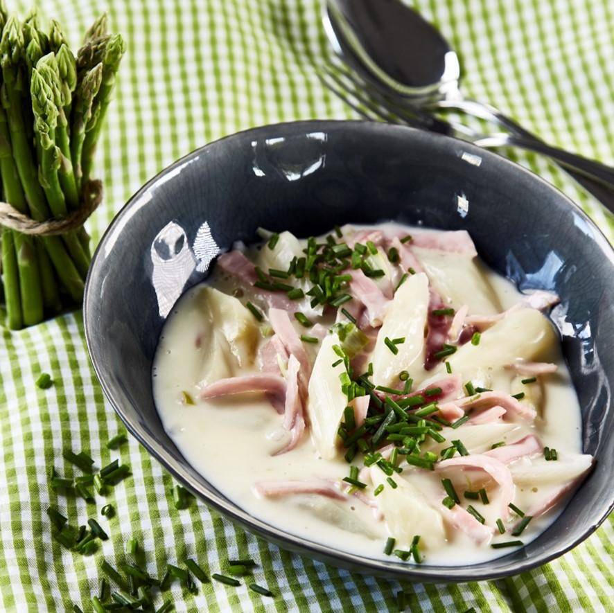 Spargelragout mit Kochschinken und Schnittlauch - Rezepte Prep & Cook | Krups
