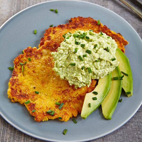 Kartoffel-Möhren-Puffer mit Avocadocreme - Rezepte Prep & Cook | Krups