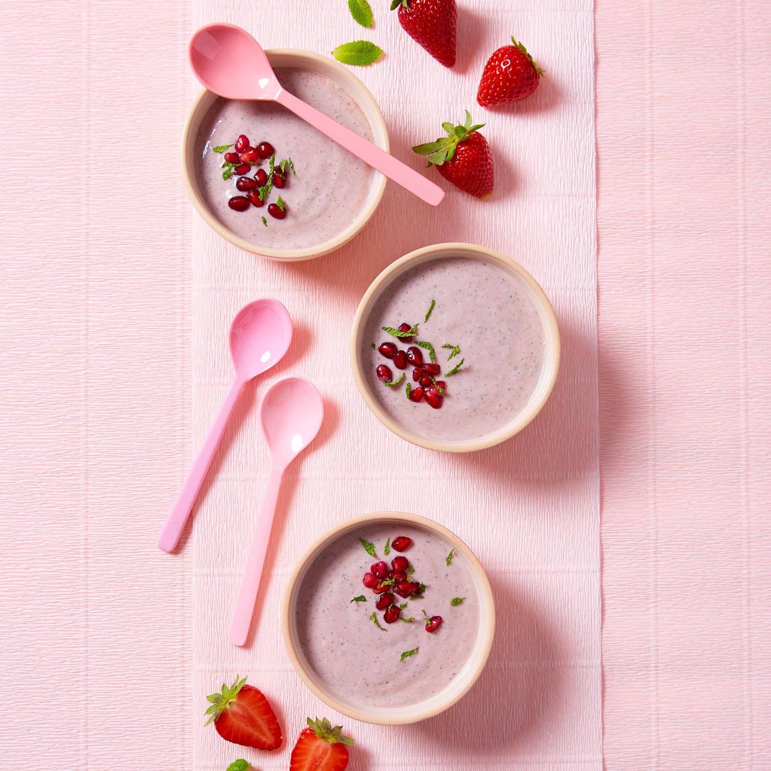 Erdbeer-Kokosnuss-Creme mit Minze und Tofu - Rezepte Perfectmix Cook | Krups