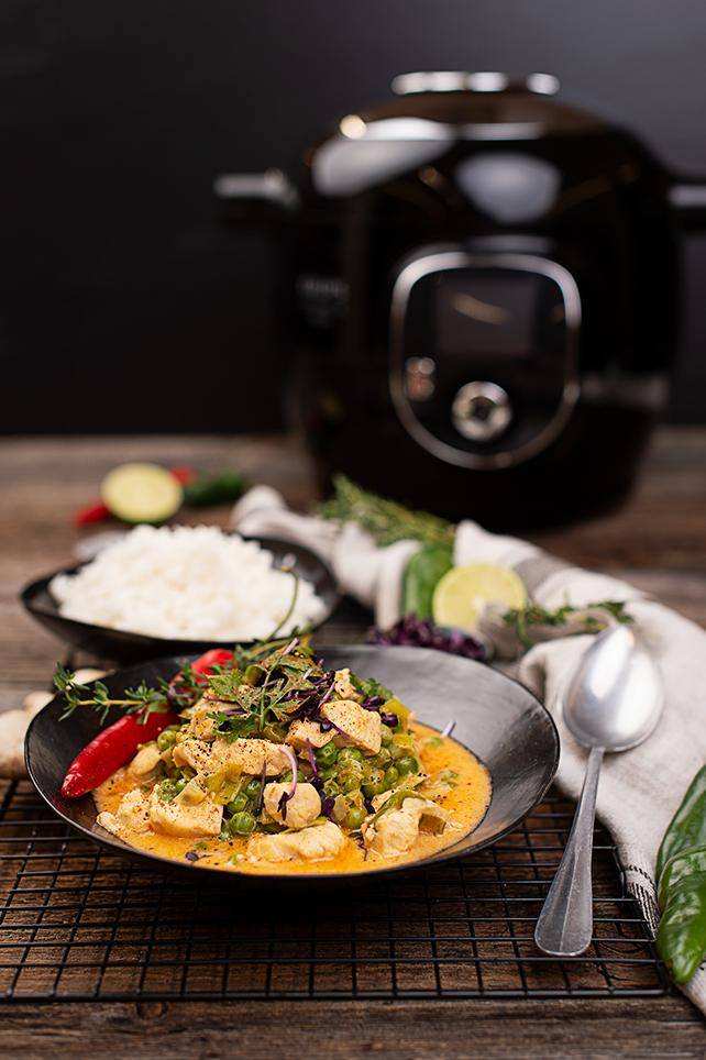 Hühnercurry mit Erbsen & Reis - Rezepte Cookeo | Krups