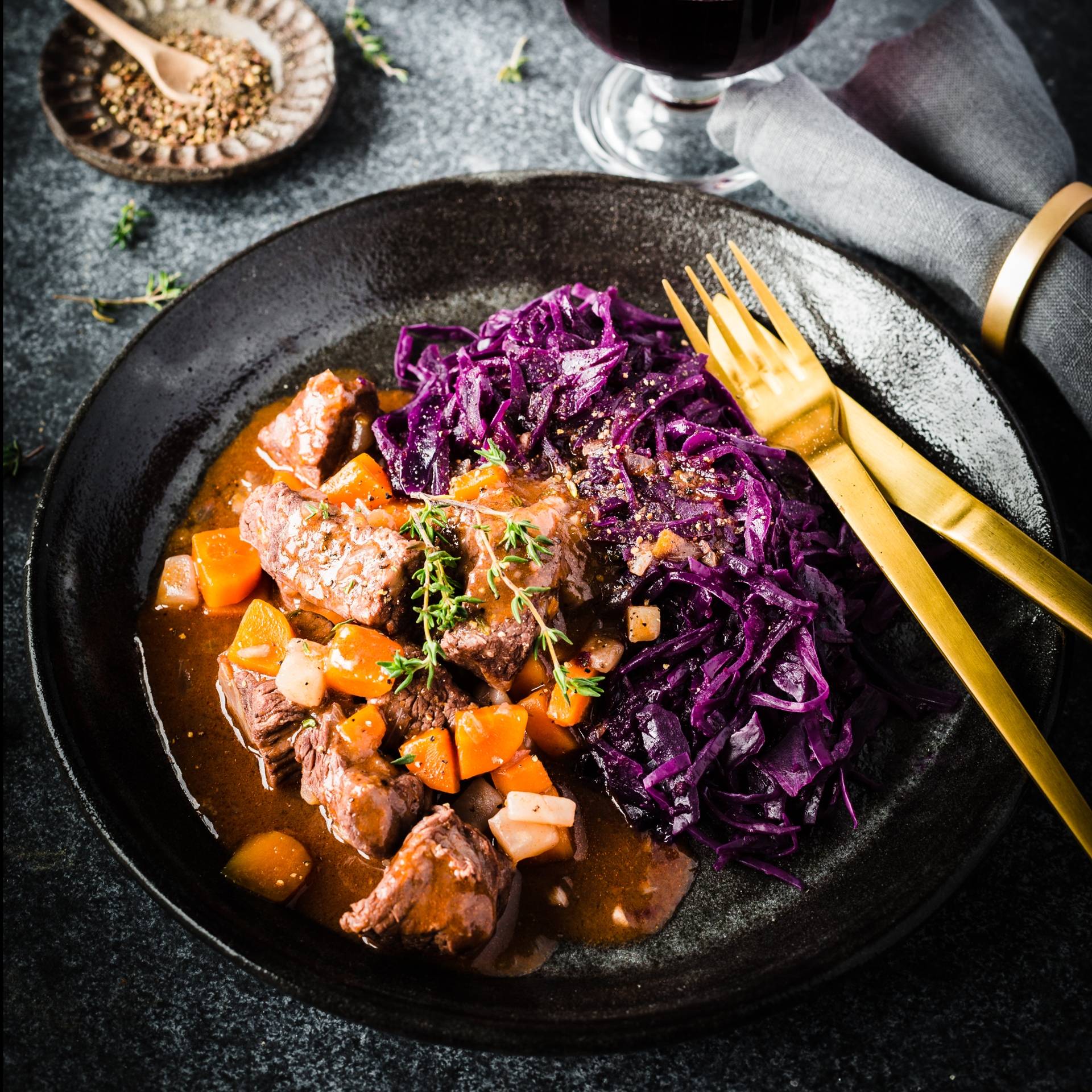 Rinderragout mit Apfelrotkohl - Rezepte Prep & Cook | Krups