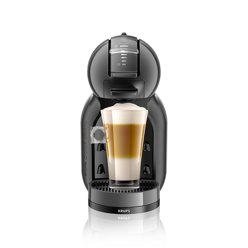 Set: Mini Me Kapselkaffeemaschine schwarz & anthrazit und Kapselhalter
