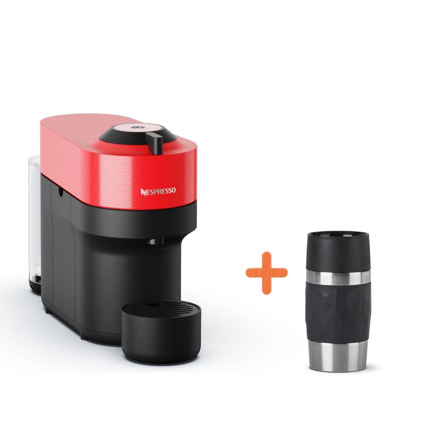 Set: Nespresso Vertuo Pop Red und Thermobecher von EMSA